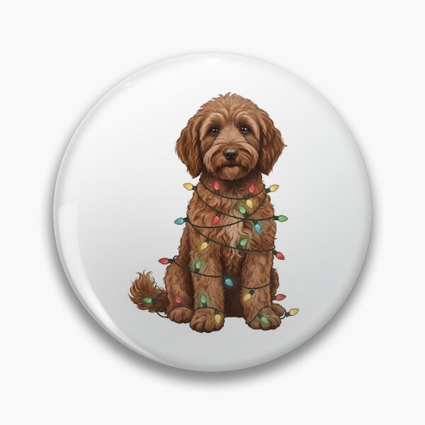 Item preview, Medium Brown Goldendoodle Christmas Lights Design designed and sold by TheNumbersGeek.