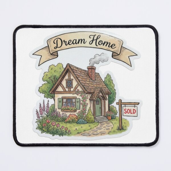Item preview, New Homeowners Goal - Dream Home Watercolor Art designed and sold by Everyday Epics.