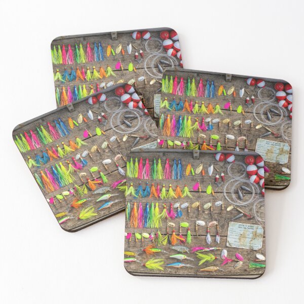 Item preview, Vintage Tackle Box Knolling - Fishing Lures & Bobbers Flat Lay designed and sold by SavinMercantile.