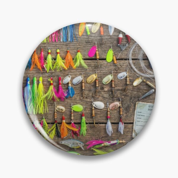 Item preview, Vintage Tackle Box Knolling - Fishing Lures & Bobbers Flat Lay designed and sold by SavinMercantile.