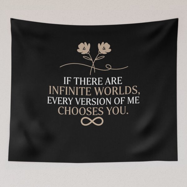 Item preview, Infinite Worlds Every Version Chooses You Quote designed and sold by FreshVibe Prints.