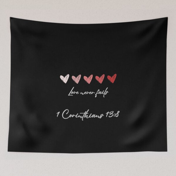 Item preview, Love Never Fails Bible Verse Design designed and sold by RootedInFaithArt.