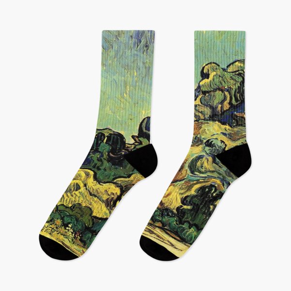 Item preview, Vincent Van Gogh - Mountains At Saint-remy With Dark Cottage designed and sold by st1art.