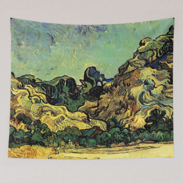 Item preview, Vincent Van Gogh - Mountains At Saint-remy With Dark Cottage designed and sold by st1art.