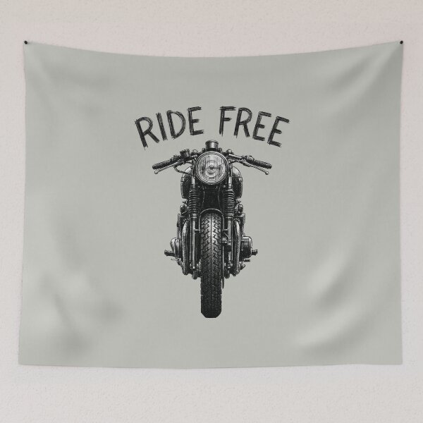 Item preview, Ride Free Cafe Racer Motorcycle Sketch designed and sold by WAMTEES.