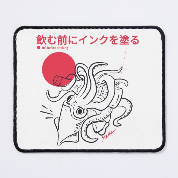 Item preview, Funny Colossal Squid Japanese Wordplay–Ink Before Drinking Design designed and sold by EzekRenne.