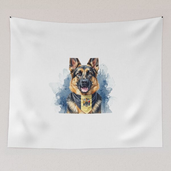 Item preview, Watercolor German Shepherd with New Jersey Flag Bandana designed and sold by josiasalves65.
