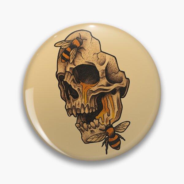 Artikelvorschau, honeycomb skull tattoo entworfen und verkauft von SailorsInk.