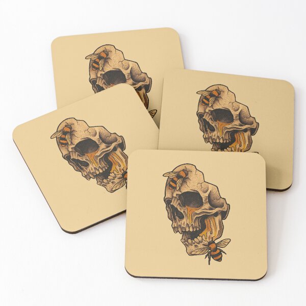 Item preview, honeycomb skull tattoo designed and sold by SailorsInk.
