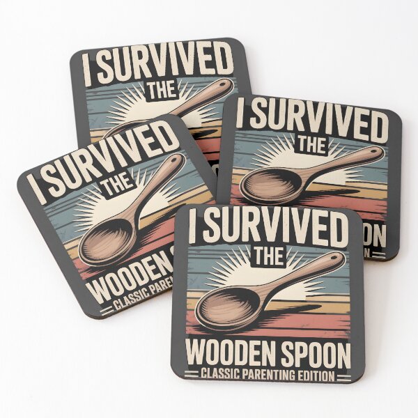 Item preview, I Survived the Wooden Spon-Classic Parenting Edition Retro T-Shirt designed and sold by Viktorio Art Shop.
