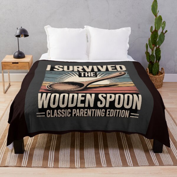 Item preview, I Survived the Wooden Spon-Classic Parenting Edition Retro T-Shirt designed and sold by Viktorio Art Shop.