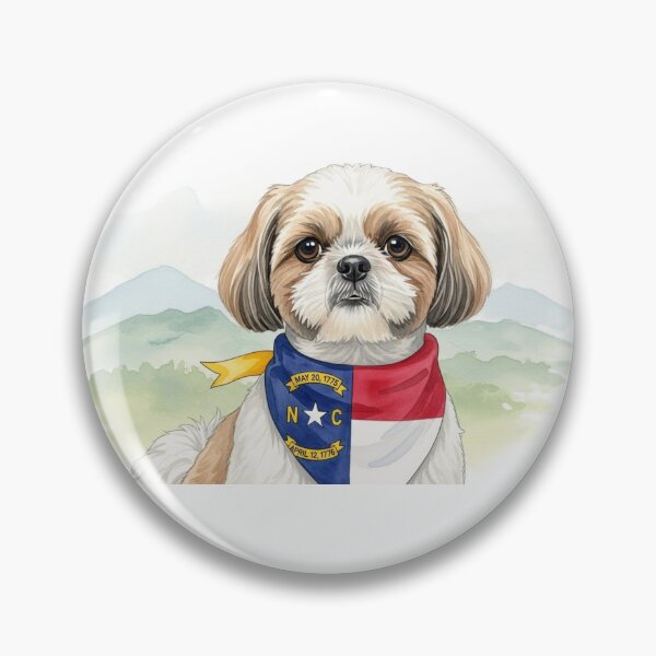 Item preview, Watercolor Shih Tzu with North Carolina Bandana designed and sold by josiasalves65.
