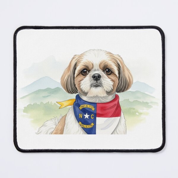 Item preview, Watercolor Shih Tzu with North Carolina Bandana designed and sold by josiasalves65.