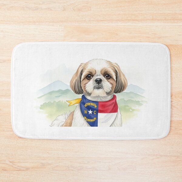 Item preview, Watercolor Shih Tzu with North Carolina Bandana designed and sold by josiasalves65.