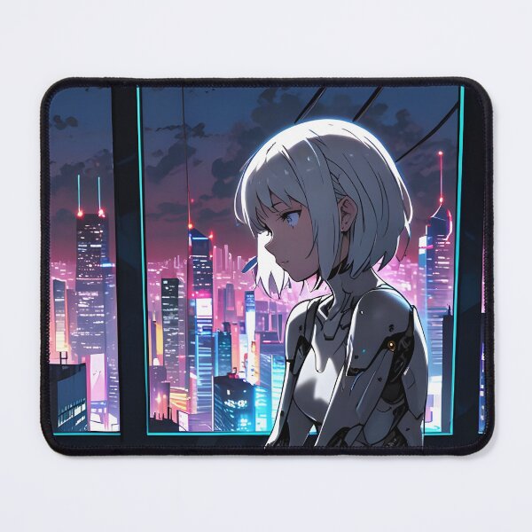 Item preview, ECHO: Contemplative Window View | Cute Cyberpunk Anime Girl designed and sold by Sytrics.