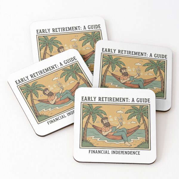 Item preview, Early Retirement Goals: Retro FIRE Beach Life Art designed and sold by MonaRose_Art.