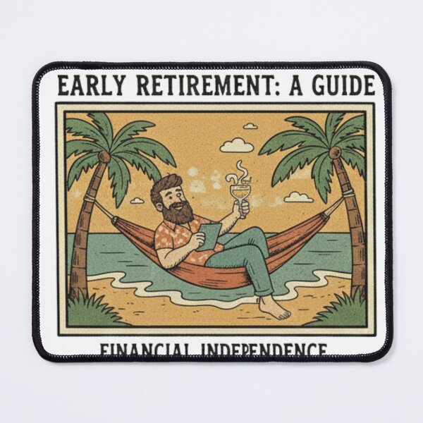 Item preview, Early Retirement Goals: Retro FIRE Beach Life Art designed and sold by MonaRose_Art.