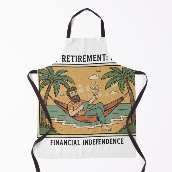 Item preview, Early Retirement Goals: Retro FIRE Beach Life Art designed and sold by MonaRose_Art.