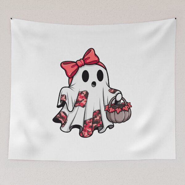 Item preview, Cute Patchwork Ghost Girl – Adorable Spooky Halloween Trick or Treat Character designed and sold by Horrify.