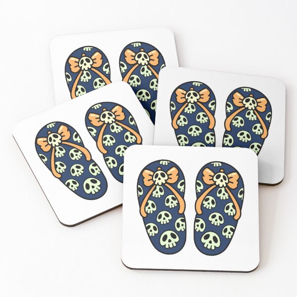 Item preview, Cute Skull Flip Flops – Spooky Halloween Slippers with Bows and Skulls designed and sold by Horrify.
