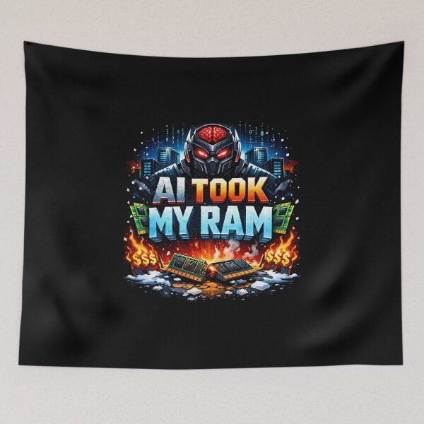 Item preview, AI Took My Ram - Ironic Meme designed and sold by TyxShop.