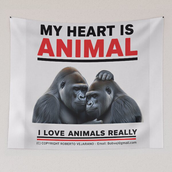 Item preview, GORILLAS KISS,, ZOOMAGICPUZZLE, 8K 1 designed and sold by ANIMALS IN LOVE - T- SHIRTS - Zoomagic Puzzle.