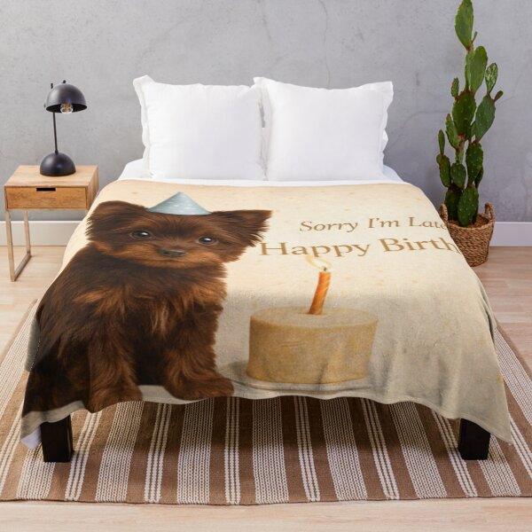 Item preview, Belated Birthday Chocolate Yorkshire Terrier Card designed and sold by GivingJoy.