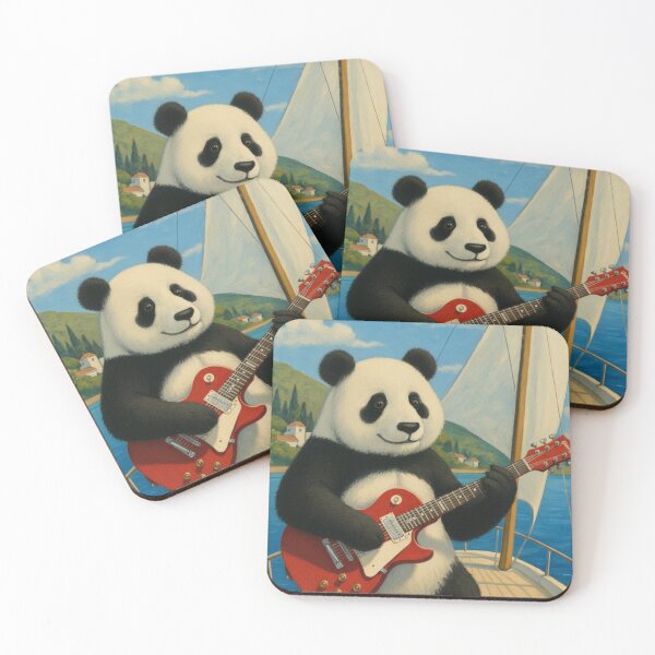 Item preview, Panda with an electric guitar. designed and sold by Alpaca Ridge.