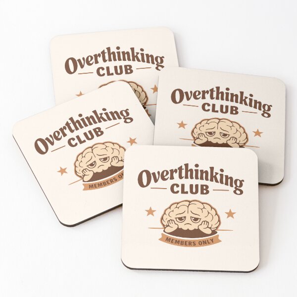 Item preview, Overthinking Club Poster – Aesthetic Minimalist Wall Art ( Warm Minimalism ) designed and sold by BaKamiLand.