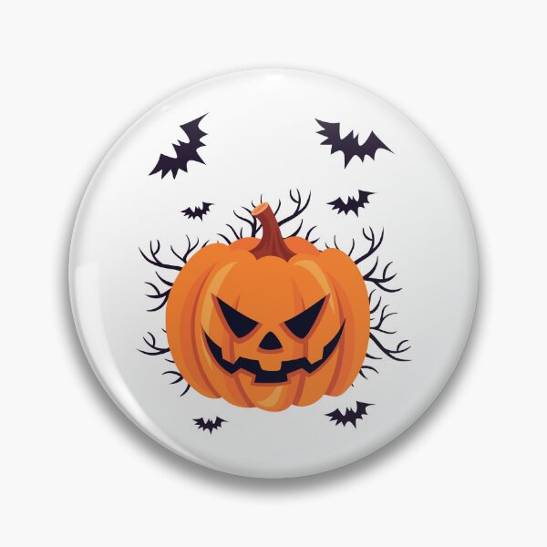 Item preview, Scary Halloween Pumpkin Face with Bats designed and sold by Horrify.