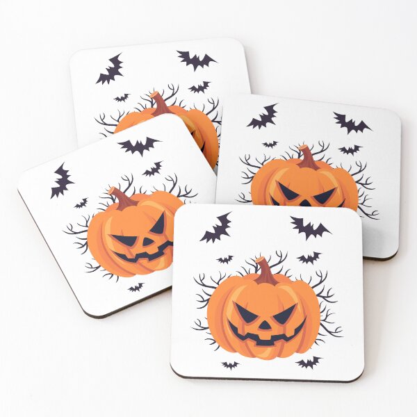 Item preview, Scary Halloween Pumpkin Face with Bats designed and sold by Horrify.