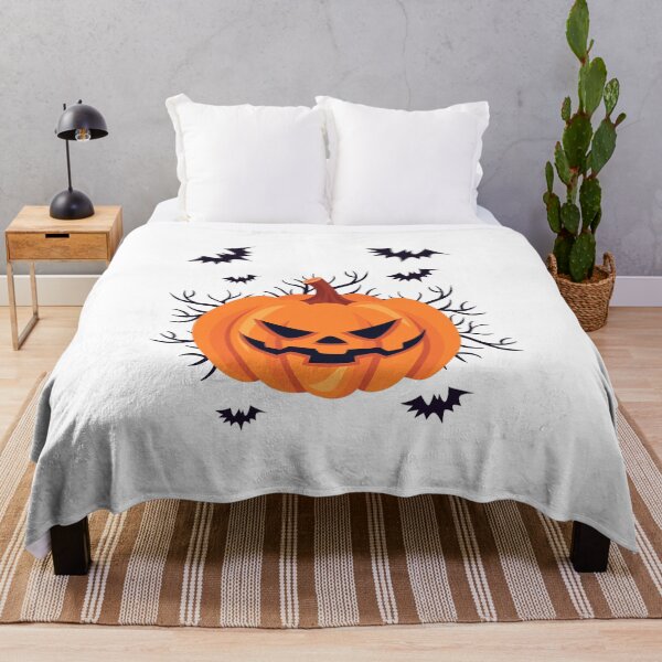 Item preview, Scary Halloween Pumpkin Face with Bats designed and sold by Horrify.