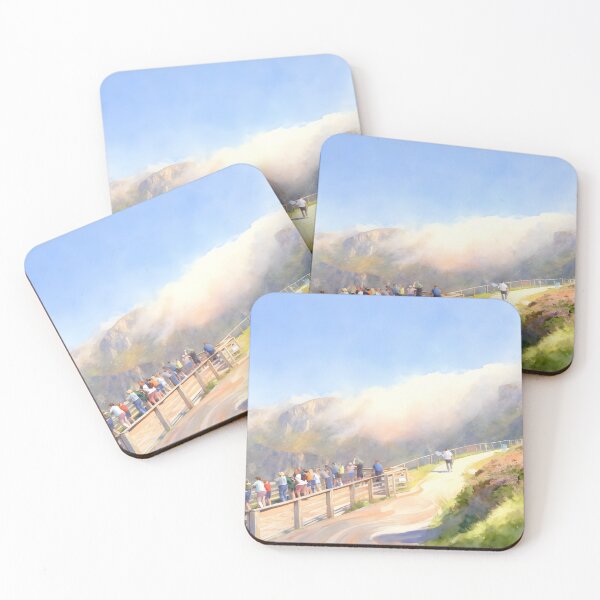 Item preview, Slieve League Sliabh Liag with Fog Over The Hill Watercolor designed and sold by OliDesigns.