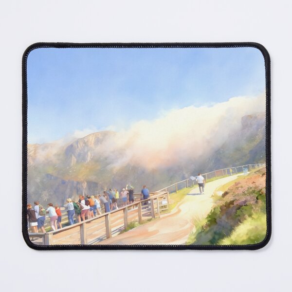 Item preview, Slieve League Sliabh Liag with Fog Over The Hill Watercolor designed and sold by OliDesigns.