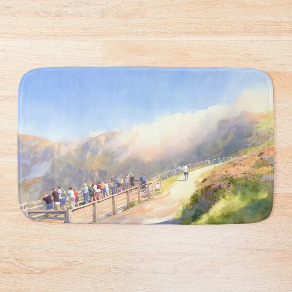 Item preview, Slieve League Sliabh Liag with Fog Over The Hill Watercolor designed and sold by OliDesigns.