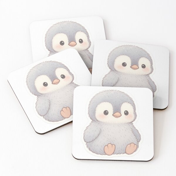Item preview, Pegatina de pollito pingüino relajado en tonos pastel designed and sold by StickMint.