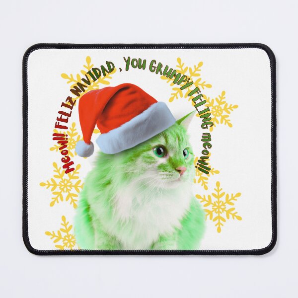 Item preview, Funny green grumpy cat Christmas designed and sold by ZAHRA-M.