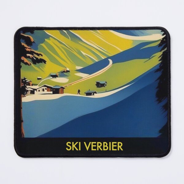 Item preview, Verbier Switzerland Vintage Ski Poster Swiss Alps Retro 1960s Winter Travel Art designed and sold by Esterlane.