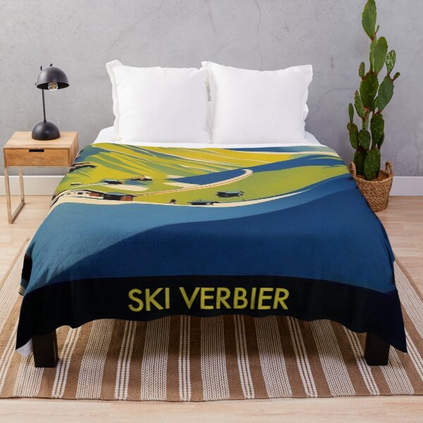 Item preview, Verbier Switzerland Vintage Ski Poster Swiss Alps Retro 1960s Winter Travel Art designed and sold by Esterlane.