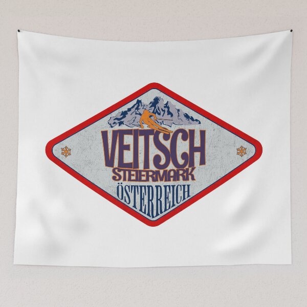 Item preview, Veitsch, Steiermark, Osterreich, Austria, Vintage skiing badge design designed and sold by Wanderful-roads.