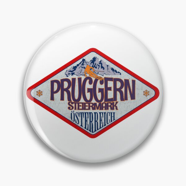 Item preview, Pruggern, Steiermark, Osterreich, Austria, Vintage skiing badge design designed and sold by Wanderful-roads.