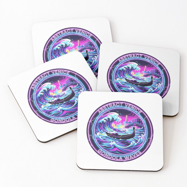 Item preview, Abstract Venice Gondola Waves – Neon Cityscape Edition designed and sold by Tily360.