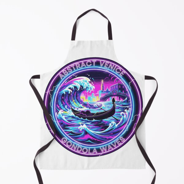 Item preview, Abstract Venice Gondola Waves – Neon Cityscape Edition designed and sold by Tily360.