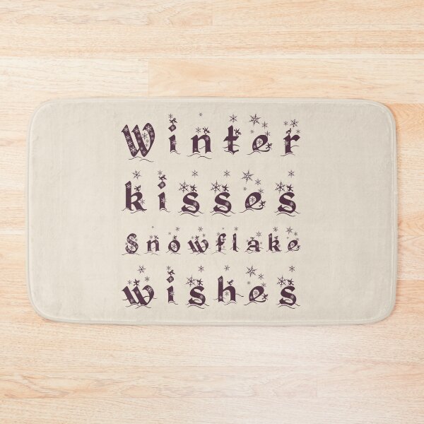 Item preview, Winter kisses, snowflake wishes – elegant winter typography design designed and sold by It's all about SHE.