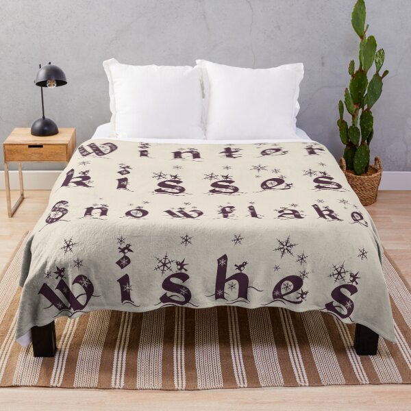 Item preview, Winter kisses, snowflake wishes – elegant winter typography design designed and sold by It's all about SHE.