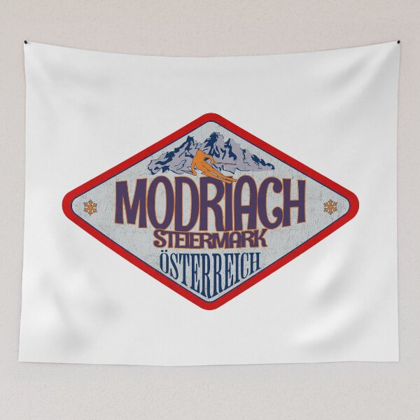 Item preview, Modriach, Steiermark, Osterreich, Austria, Vintage skiing badge design designed and sold by Wanderful-roads.