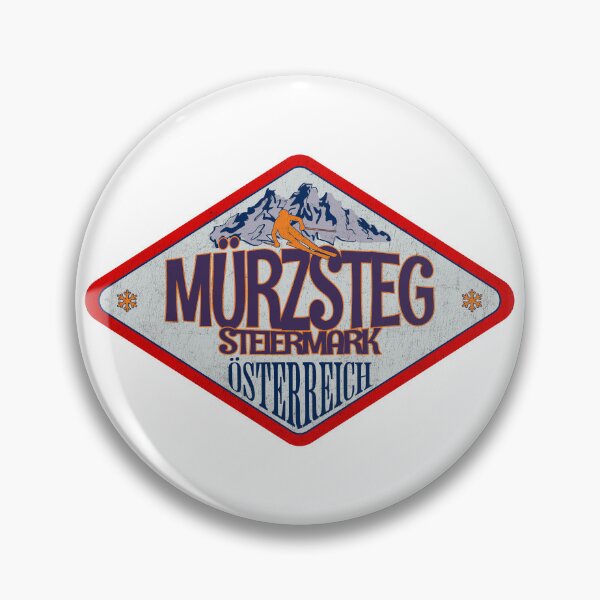 Item preview, Mürzsteg, Steiermark, Osterreich, Austria, Vintage skiing badge design designed and sold by Wanderful-roads.