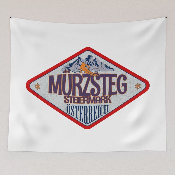 Item preview, Mürzsteg, Steiermark, Osterreich, Austria, Vintage skiing badge design designed and sold by Wanderful-roads.