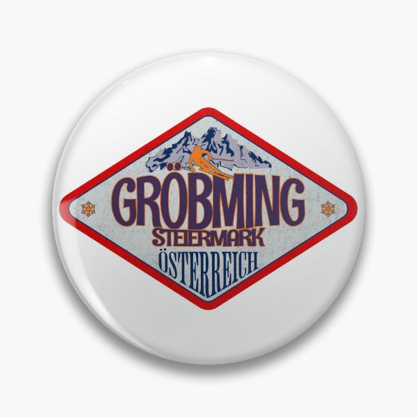 Item preview, Gröbming, Steiermark, Osterreich, Austria, Vintage skiing badge design designed and sold by Wanderful-roads.
