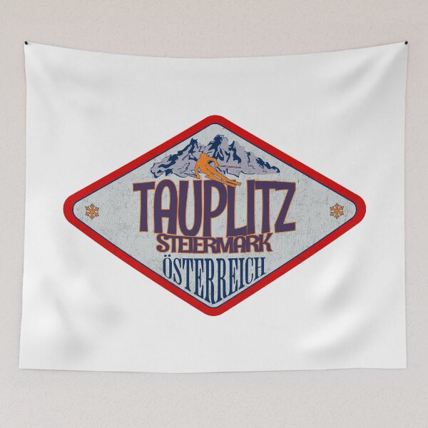 Item preview, Tauplitz, Steiermark, Osterreich, Austria, Vintage skiing badge design designed and sold by Wanderful-roads.